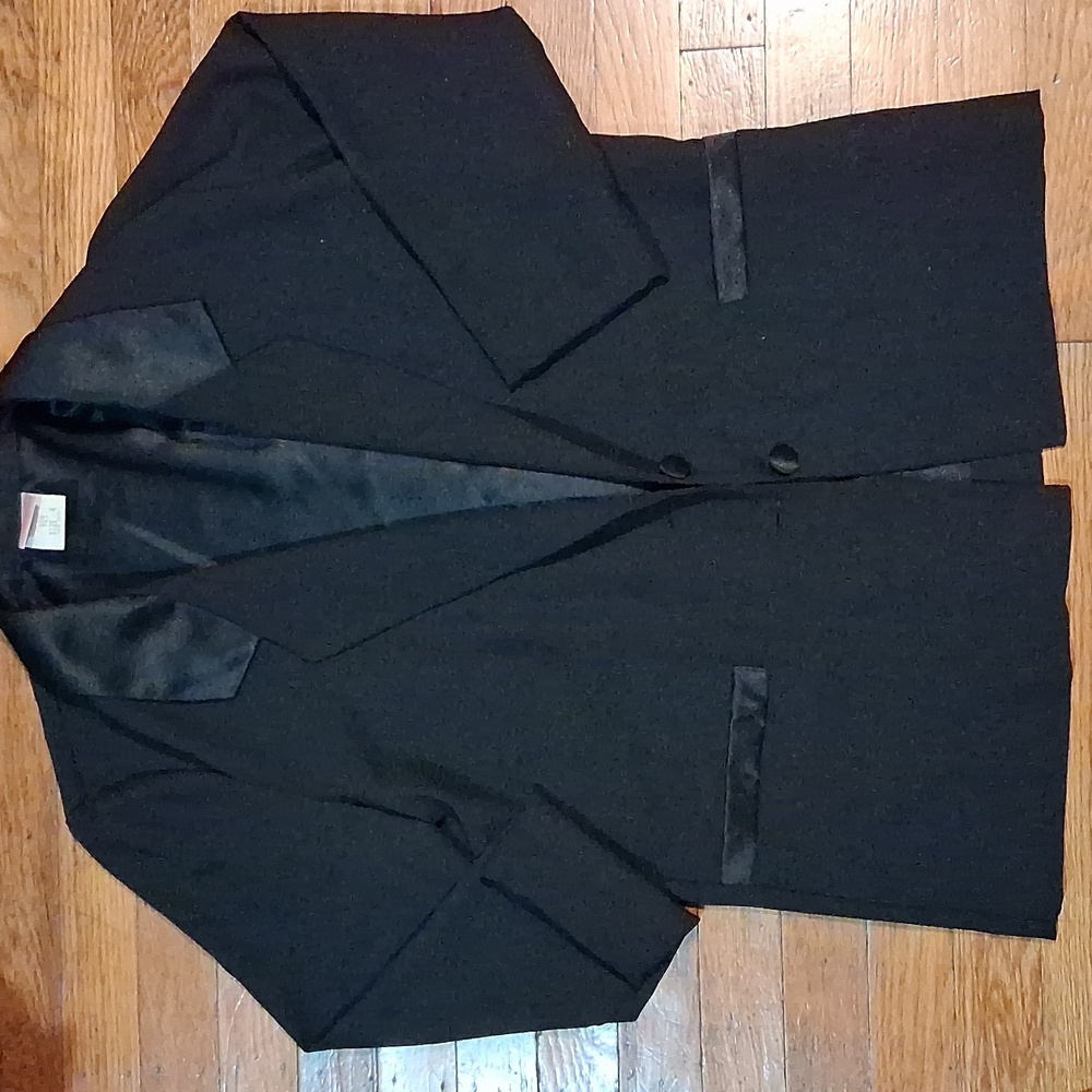Black Blazer with Satin Trim